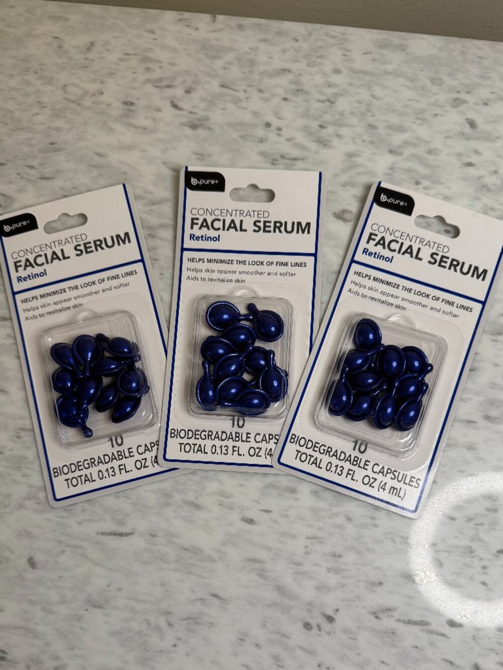 B.Pure Retinol Concentrated Facial Serum Capsules, 3pks/10 each = 30 capsules